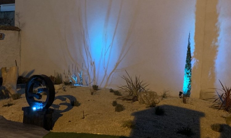Mise en lumière d'un jardin réalisé par un paysagiste à Riorges